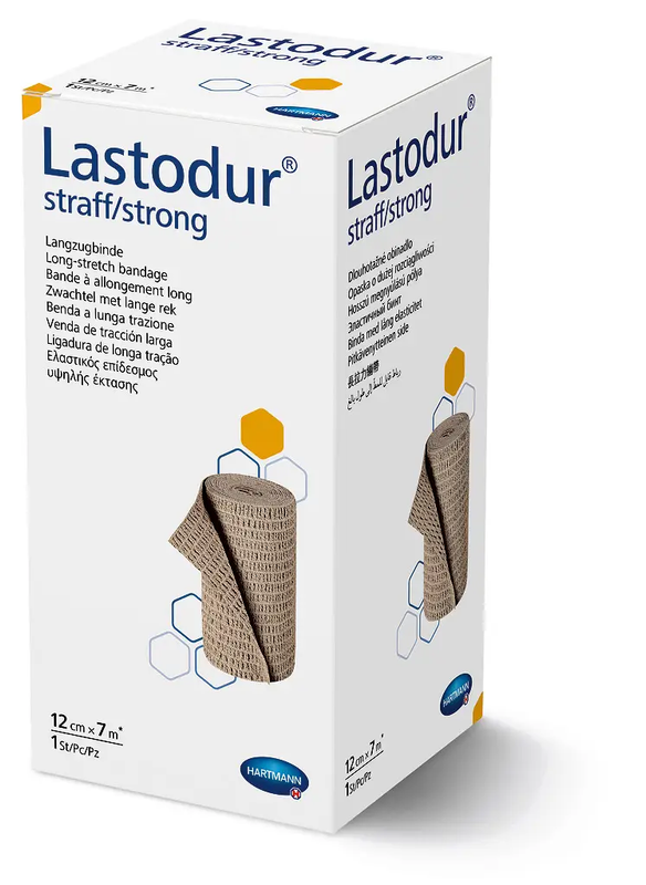 Бинт еластичний високої розтяжності Lastodur straff/strong/Ластодур тугий12смх7м